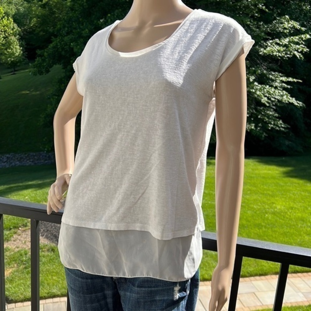 Banana republic white tunic T-shirt with sheer undershirt